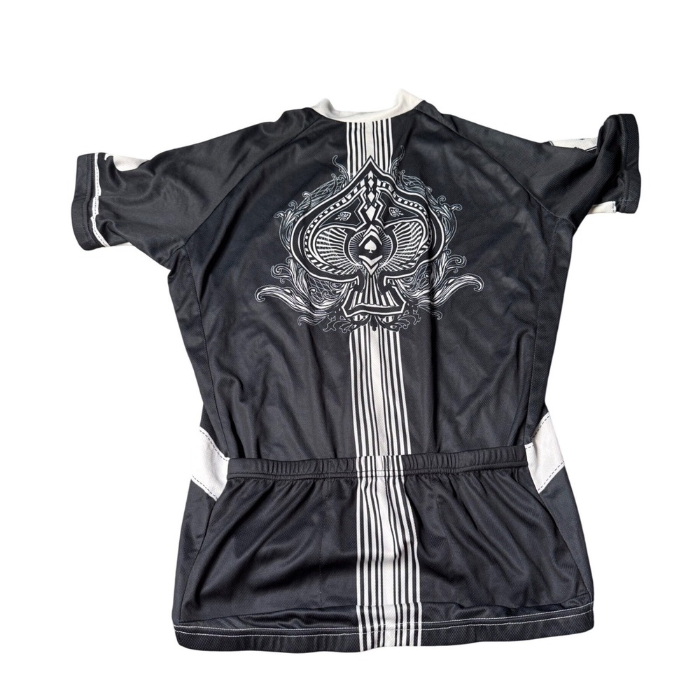 Primal Wear Ace of Spades Cycling Jersey Men's M Black White Full Zip P200